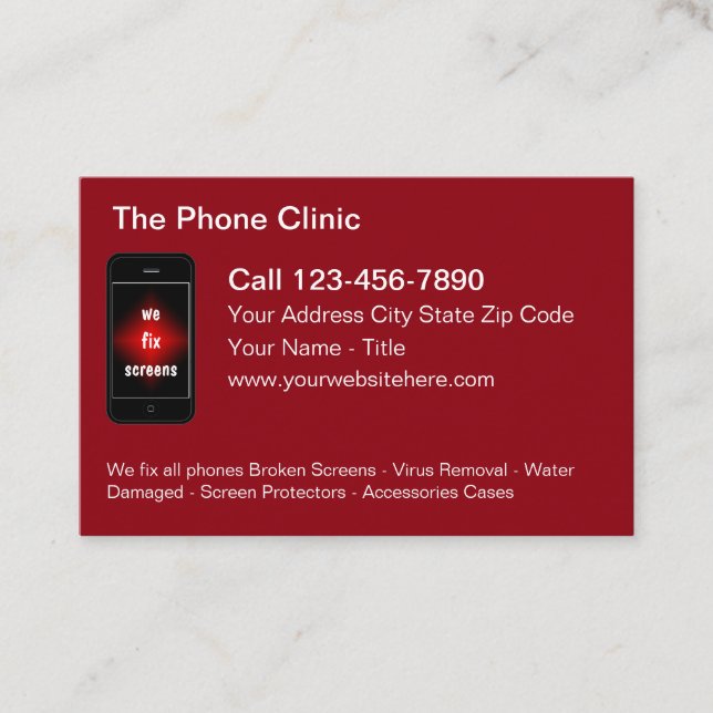 Mobile Phone Repair Modern Business Card Visitenkarte (Vorderseite)