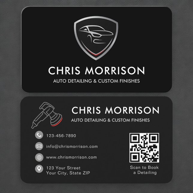 Mobiler Auto-Detailing-Autowasch-QR-Code Visitenkarte (Von Creator hochgeladen)
