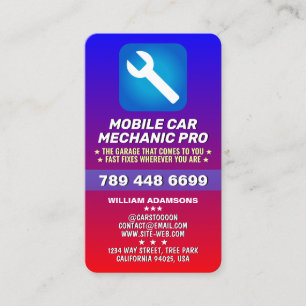 MOBILER AUTOMECHANIKER & AUTOREPARATUR   ZERTIFIZI VISITENKARTE