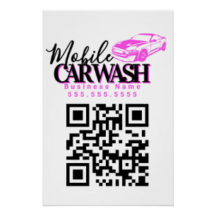 Mobiler Autowasch-Detailing-Geschäft QR-Code Poster