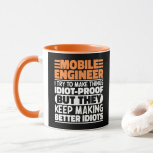 Mobiler Ingenieur I versuche, Dinge lustig zu mach Tasse
