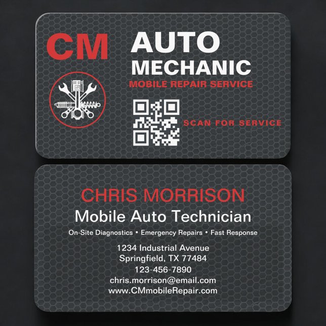 Mobiler KFZ-Mechaniker QR-Code Visitenkarte (Von Creator hochgeladen)