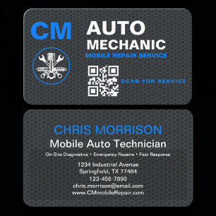 Mobiler Kfz-Techniker QR-Code Visitenkarte