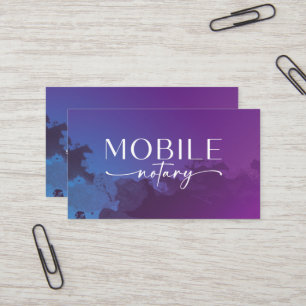 Mobiler Notar Handlettering Lila Visitenkarte