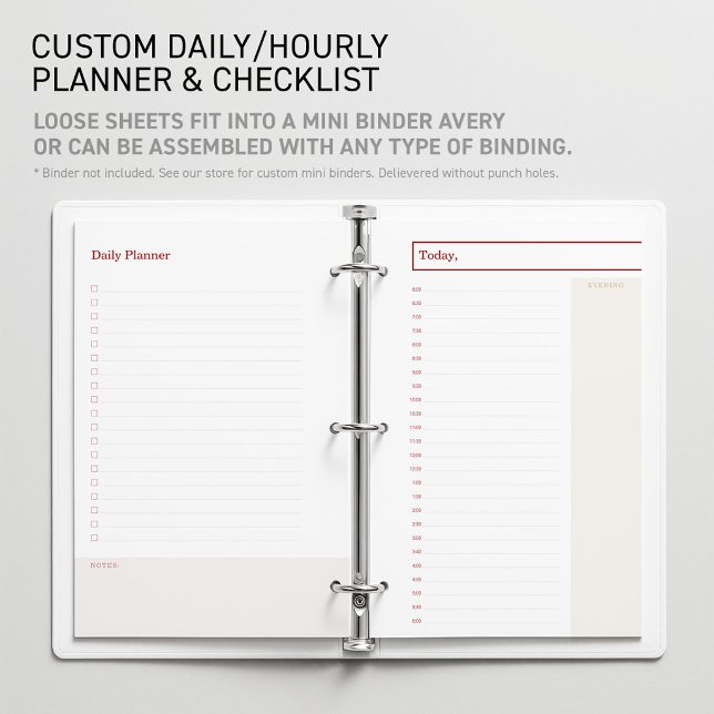Mobiler Notar Rechts Gold Planer Mini Ordner Briefpapier (Editable Mini Binder Planner Insert Daily Undated Schedule Sheet for flexible Time Management Tool.)