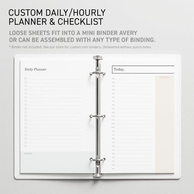 Mobiler Notar Rechtsgrau Gold Planer Mini-Ordner Briefpapier (Editable Mini Binder Planner Insert Daily Undated Schedule Sheet for flexible Time Management Tool.)