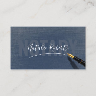 Mobiler Notardienst Unterschrift Elegant Navyblau Visitenkarte