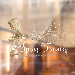 Mobiles Spray-Tanning Glitter Gold Funkelnd Fensteraufkleber