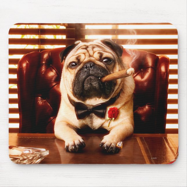Mobster Hund Mousepad (Vorne)
