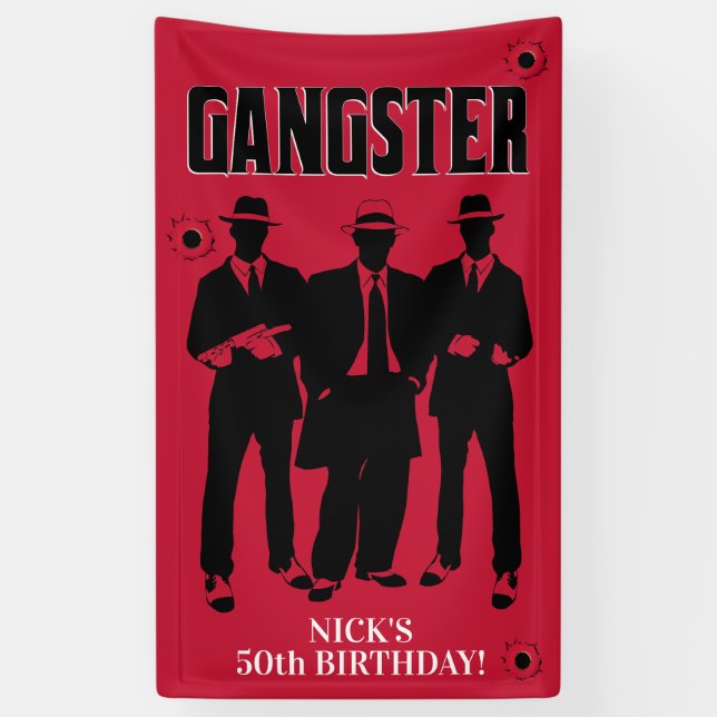 Mobster Themed, Gangster-Party Banner (Vertikal)