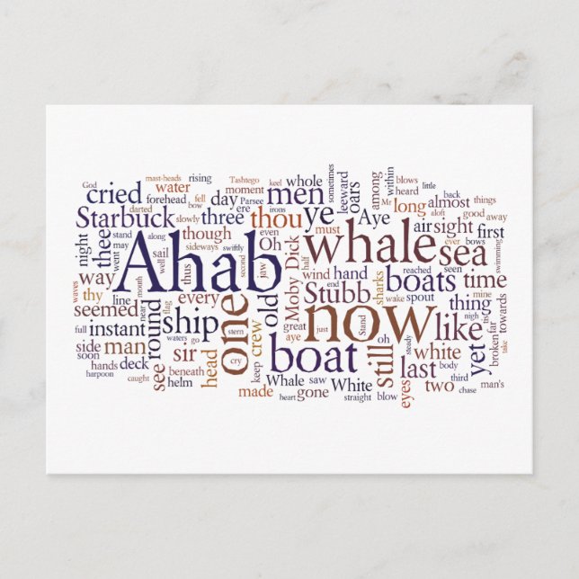 Moby Dick letzte Kapitel Wörter Postkarte (Vorderseite)