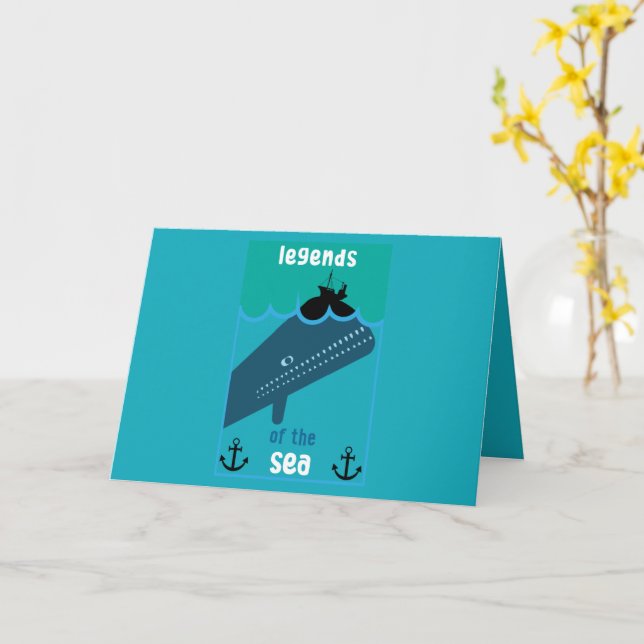 Moby Dick Sea Fantasy | Sonnenlicher Ozean und See Karte (Gelbe Blume)