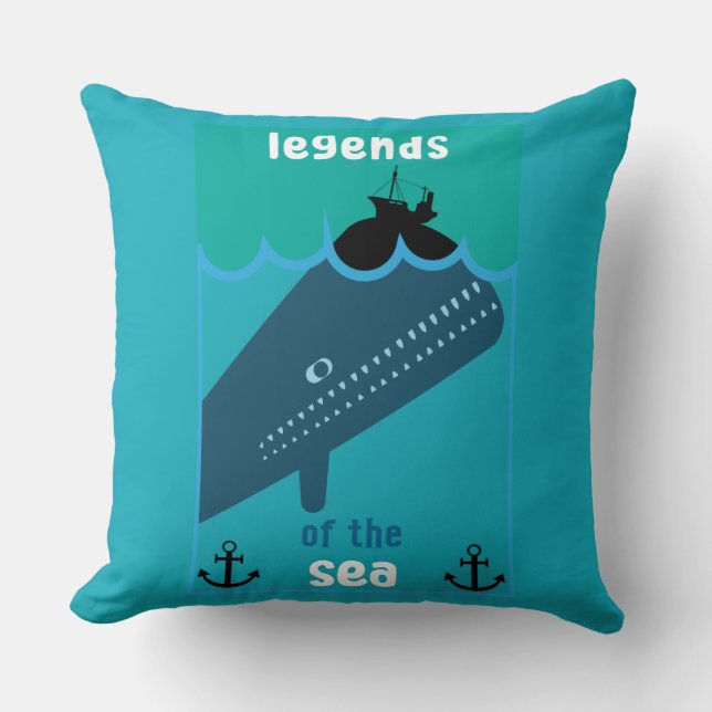 Moby Dick Sea Fantasy | Sonnenlicher Ozean und See Kissen (Vorderseite)