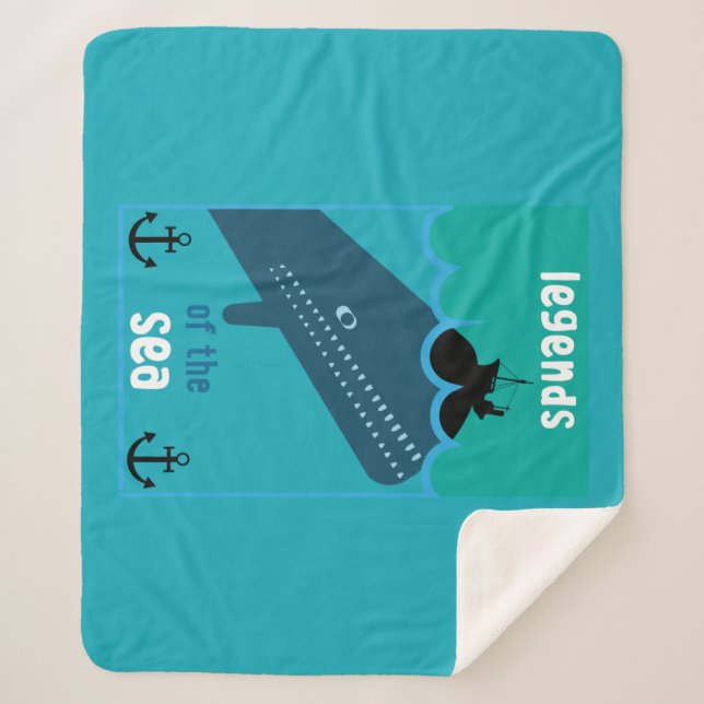 Moby Dick Sea Fantasy | Sonnenlicher Ozean und See Sherpadecke (Vorderseite)