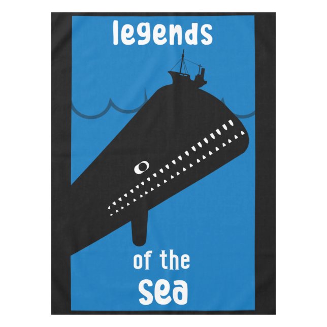 Moby Dick Sea Fantasy | Sonnenlicher Ozean und See Tischdecke (Vorderseite)