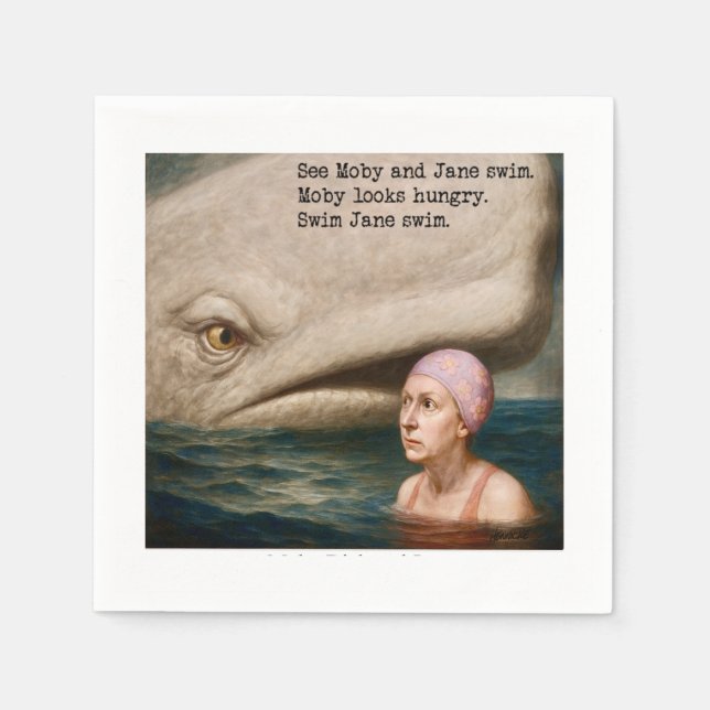 Moby Dick und Jane Serviette (Vorderseite)