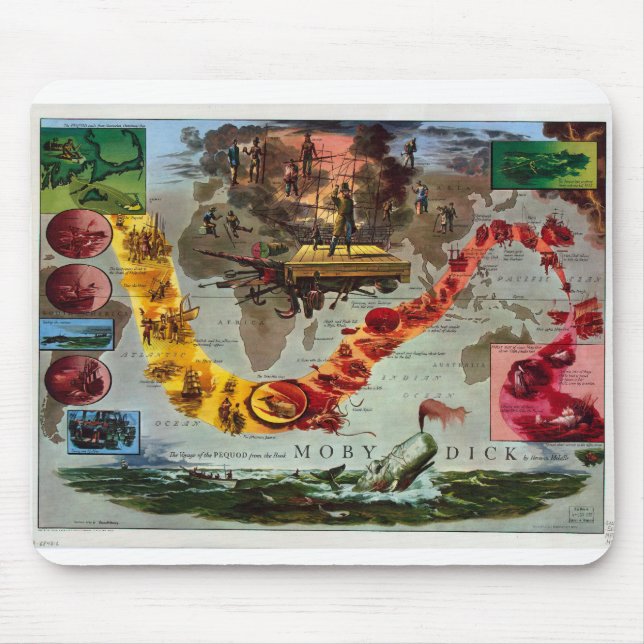Moby Dick Vintager Druck Mousepad (Vorne)