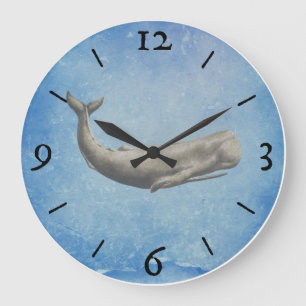 Moby-Dick Whale Wall Clock Große Wanduhr