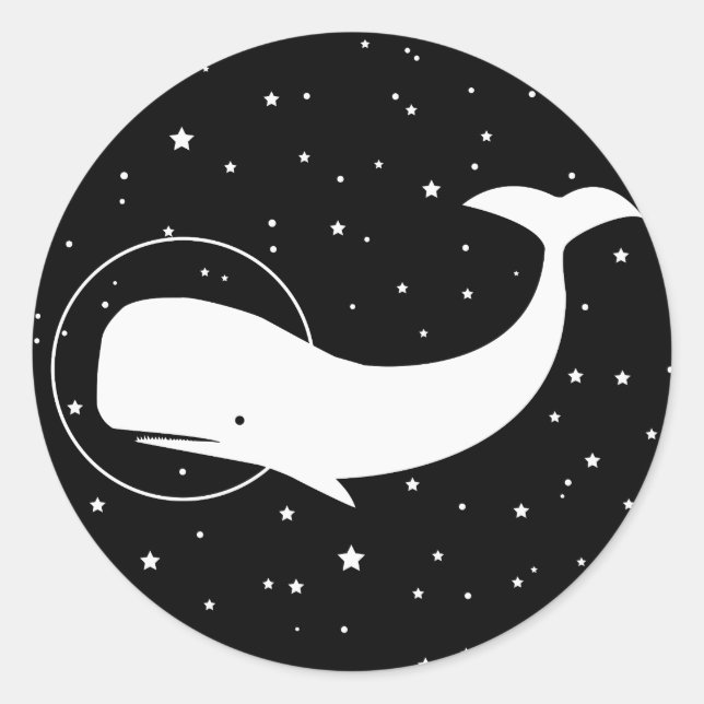 Moby im Weltraum Runder Aufkleber (Vorderseite)