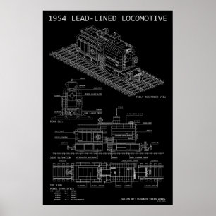 MOC-Modell eines bleiverkleideten Lokomotiven-Baup Poster