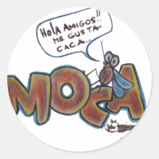 Moca Caca Runder Aufkleber