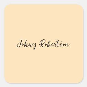 Moccasin Pachy Gelb Schlicht Elegant Beruflich Quadratischer Aufkleber