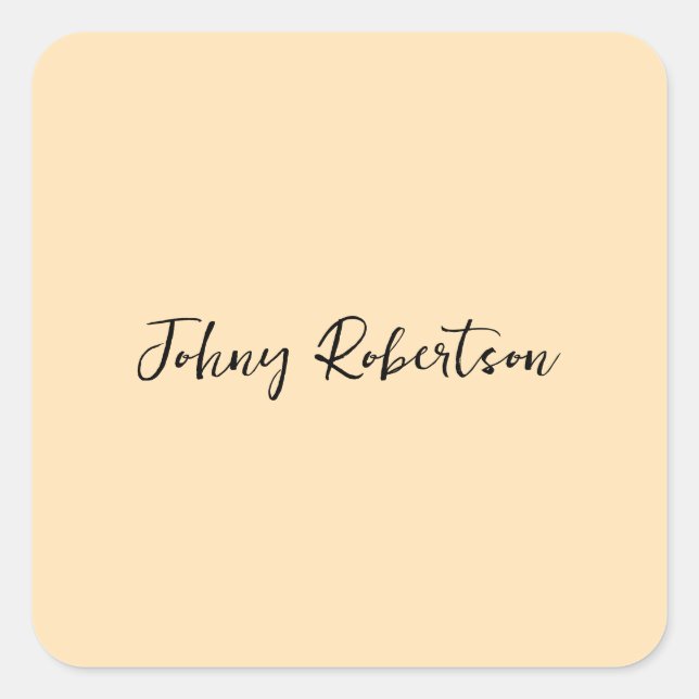 Moccasin Pachy Gelb Schlicht Elegant Beruflich Quadratischer Aufkleber (Vorderseite)