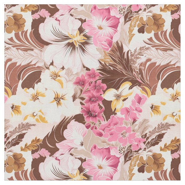 Mocha Blossom Delight Stoff (Nahaufnahme)
