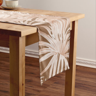 Mocha Boho Tropical Leaf Design Table Runner Kurzer Tischläufer