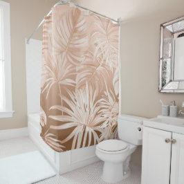 Mocha Boho Tropisches Badezimmer Vorhang