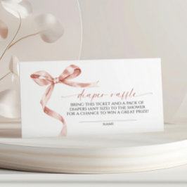 Mocha Bow Diaper Raffle Begleitkarte