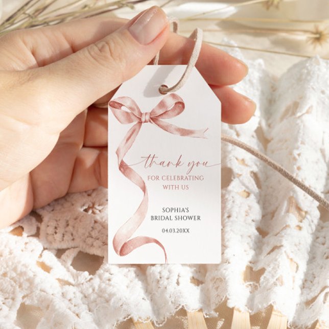 Mocha Bow Duwer Favor Gift Tag Geschenkanhänger (Von Creator hochgeladen)