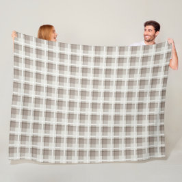 Mocha-Braun-Gingham-Buffalo-Karo Fleecedecke