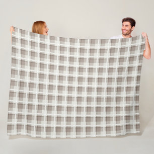 Mocha-Braun-Gingham-Buffalo-Karo Fleecedecke