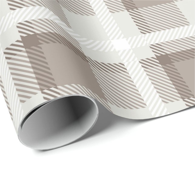 Mocha Braun Gingham Büffelkariert Karo  Geschenkpapier (Rolleneckpunkt)