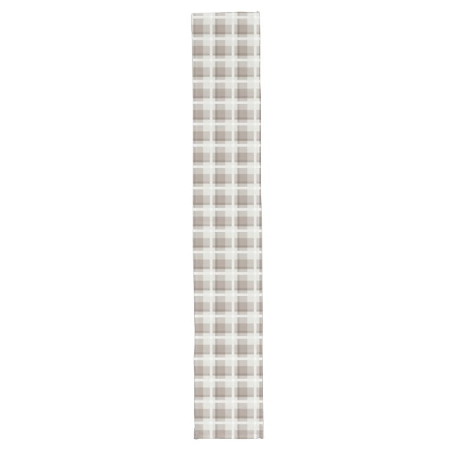Mocha Braun Gingham Büffelkariert Karo  Großer Tischläufer (Vorderseite)