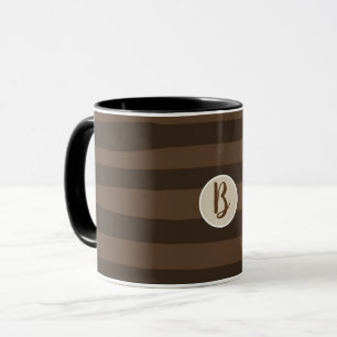 Mocha Braun Verspielter Funky-Streifen Modern Chic Tasse