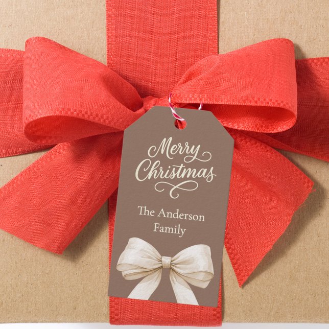 Mocha Brauncreme-Bug Weihnachten Geschenkanhänger (Von Creator hochgeladen)