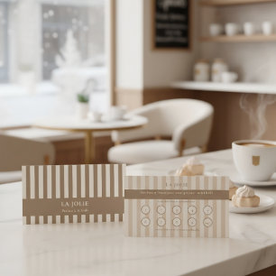 Mocha-Braune französische Streifen Bakery Loyalty Visitenkarte
