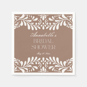 Mocha-Braune Talavera-Fliese Fiesta-Brautparty Serviette
