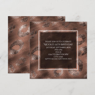 Mocha-Bronze-Leoparden-Druck-Party-Einladung Einladung