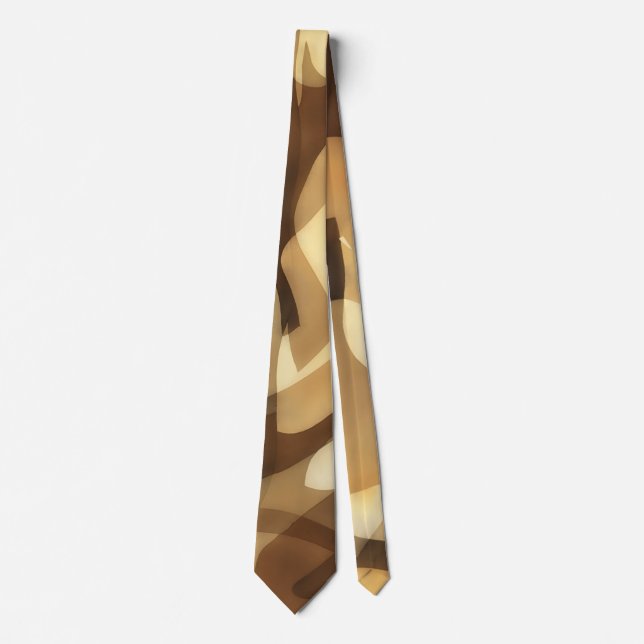 Mocha Brown and Tan Artsy Tie Krawatte (Vorderseite)