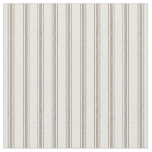 Mocha Brown and White Classic Ticking Stripes Stoff