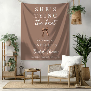 Mocha Brown Bogen Brautparty Stoff Willkommensschi Wandteppich