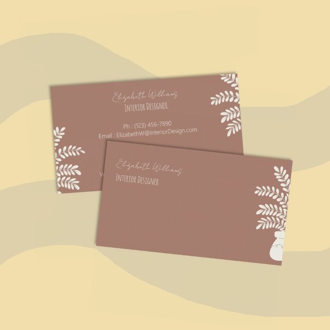 Mocha Brown Business Card Mocha Mocha Visitenkarte (Modern mocha brown interior designer standard double-sided business cards)