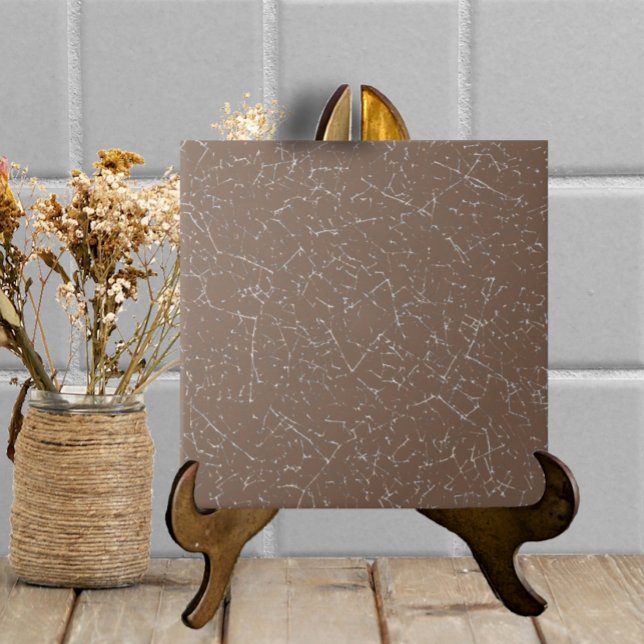 Mocha Brown Crackled Glaze Simple Modern Neutral Fliese (Von Creator hochgeladen)