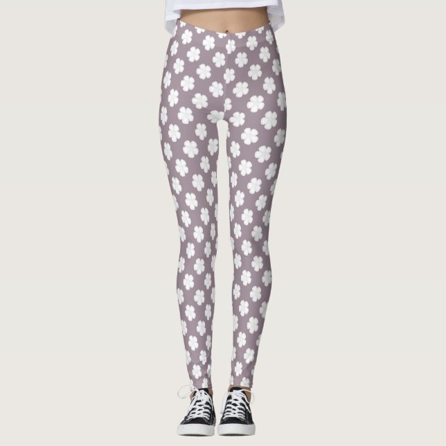 Mocha Brown Eyelet Leggings (Vorderseite)