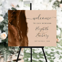 Mocha Brown Gold Agate Tan Wedding Willkommen