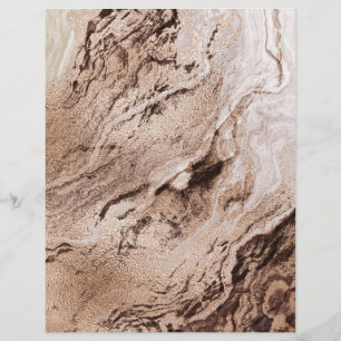 Mocha Brown Granite Gold 2 Side Scrapbook Paper