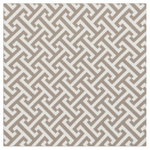 Mocha Brown griechisches Schlüsselmuster Stoff